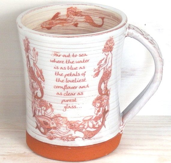 Mermaid, pottery mug